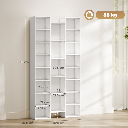 21-Compartment Bookshelf - White