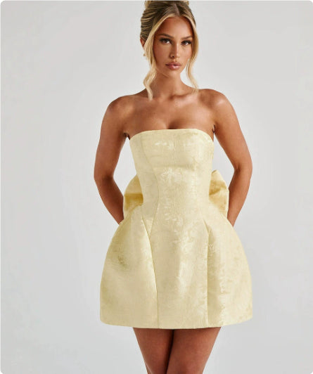 Women's Tube Top Dress With Big Bow Fashion