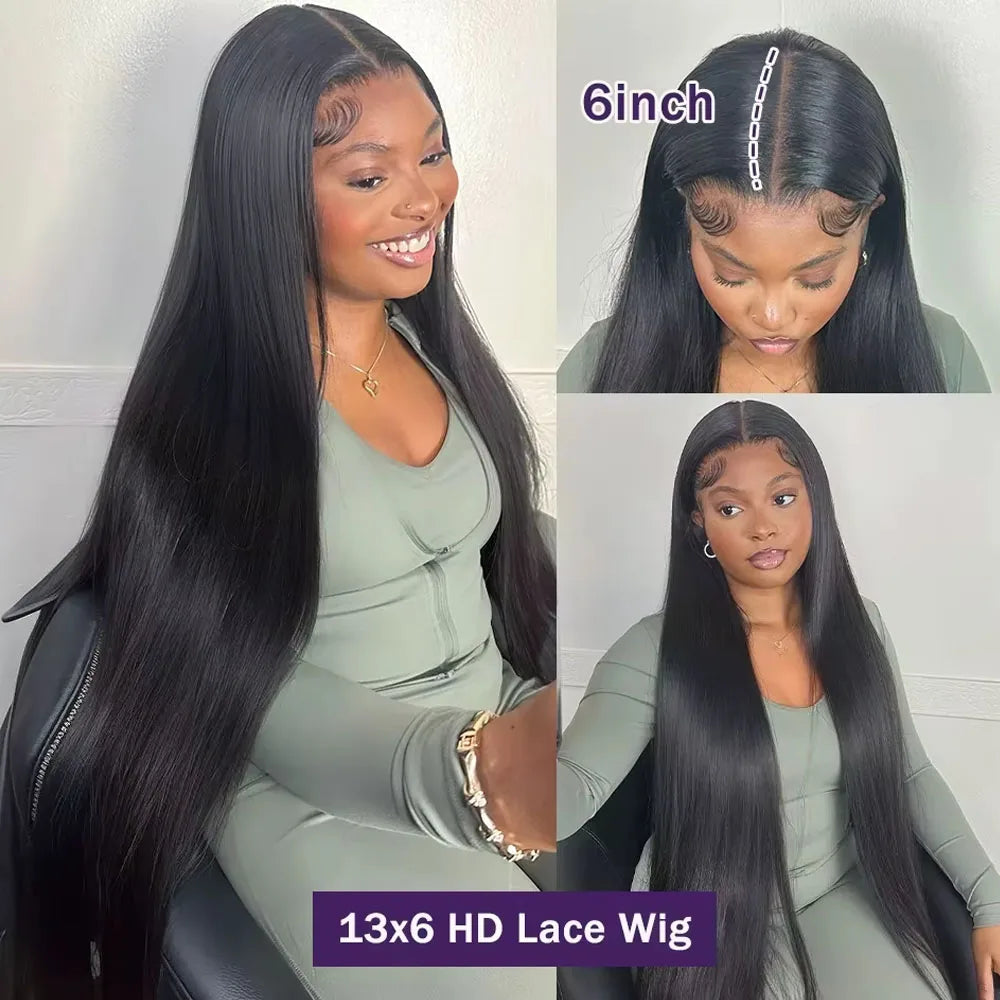 Straight Lace Front Wigs Human Hair 250% Density 13x4 Full Frontal Transparent HD Lace Wig Glueless Wigs 13x6 Lace Frontal Wigs