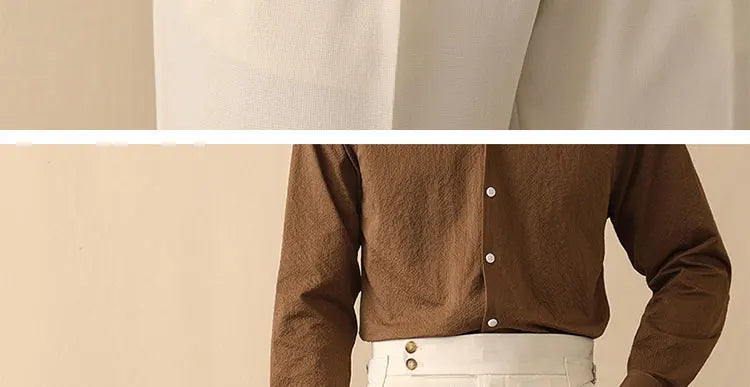 High Waist Straight Leg Men's Casual Pants Business  Paris Buckle Long Trousers Naples Gentleman  West Pants