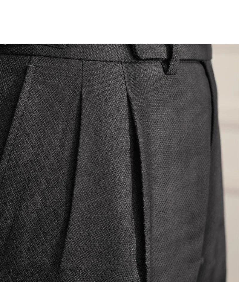 England Style Naples Pants For Men High Waisted Paris Button Business  Fashion