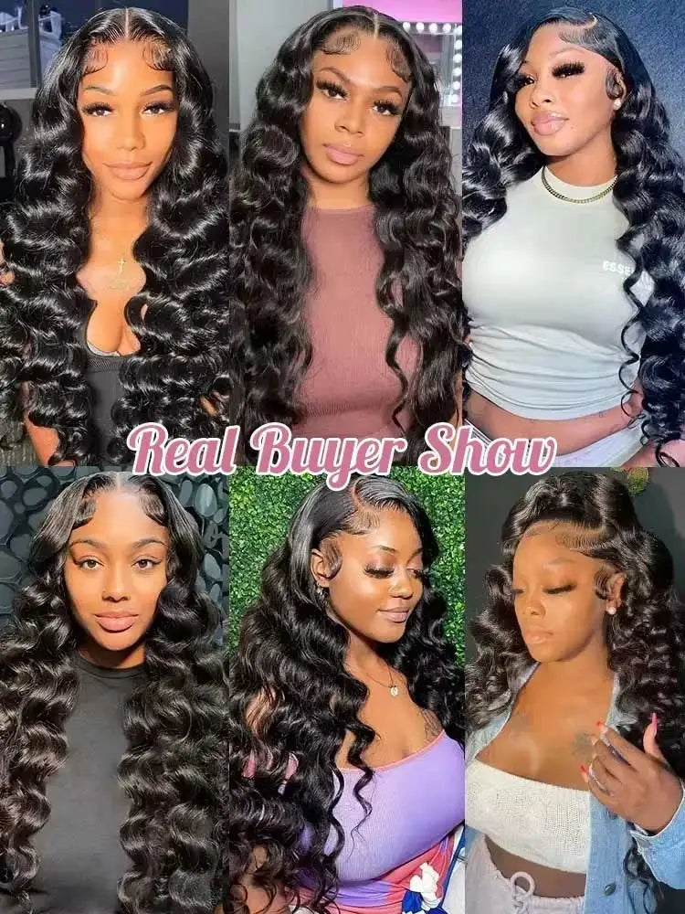 40 42 Inch HD Loose Deep Wave 13x6 Lace Front Human Hair Wigs Brazilian Curly Water Wavy 13x4  250%