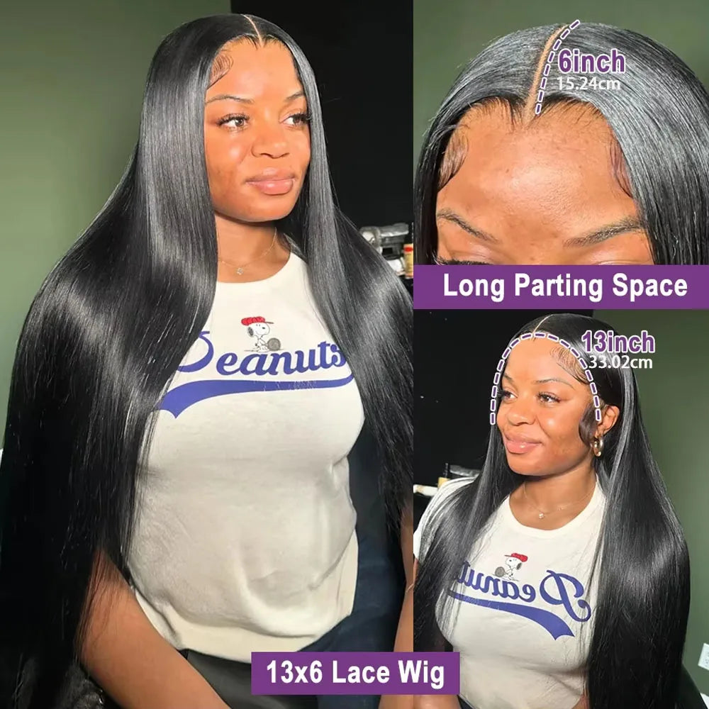 Straight Lace Front Wigs Human Hair 250% Density 13x4 Full Frontal Transparent HD Lace Wig Glueless Wigs 13x6 Lace Frontal Wigs