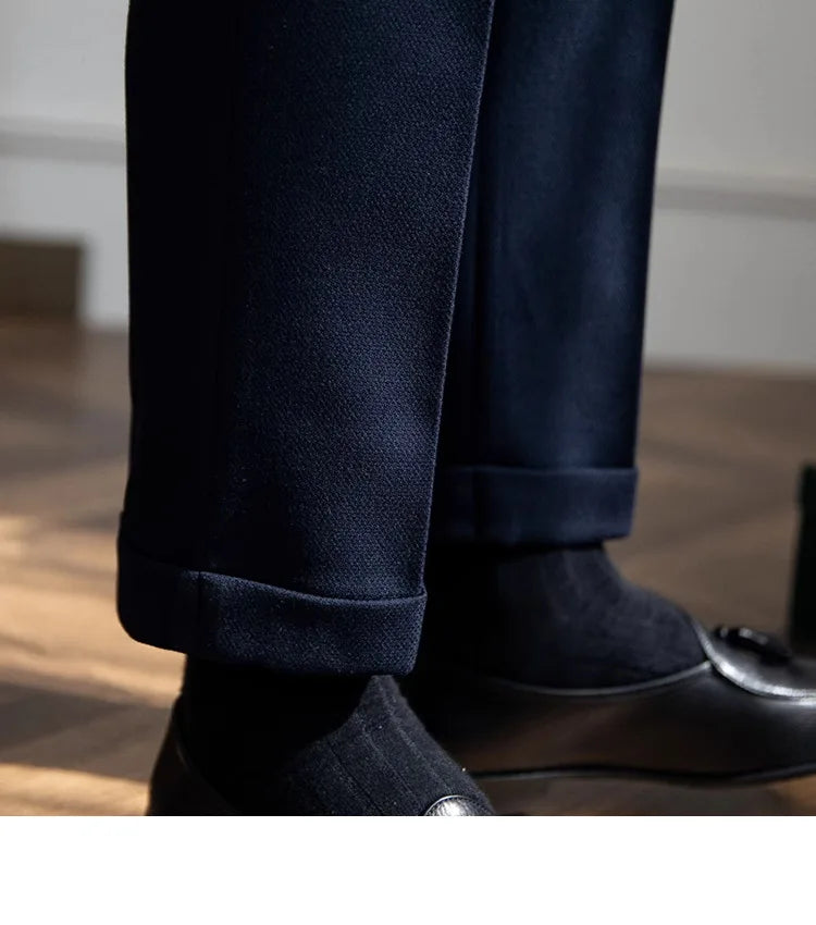 England Style Naples Pants For Men High Waisted Paris Button Business  Fashion