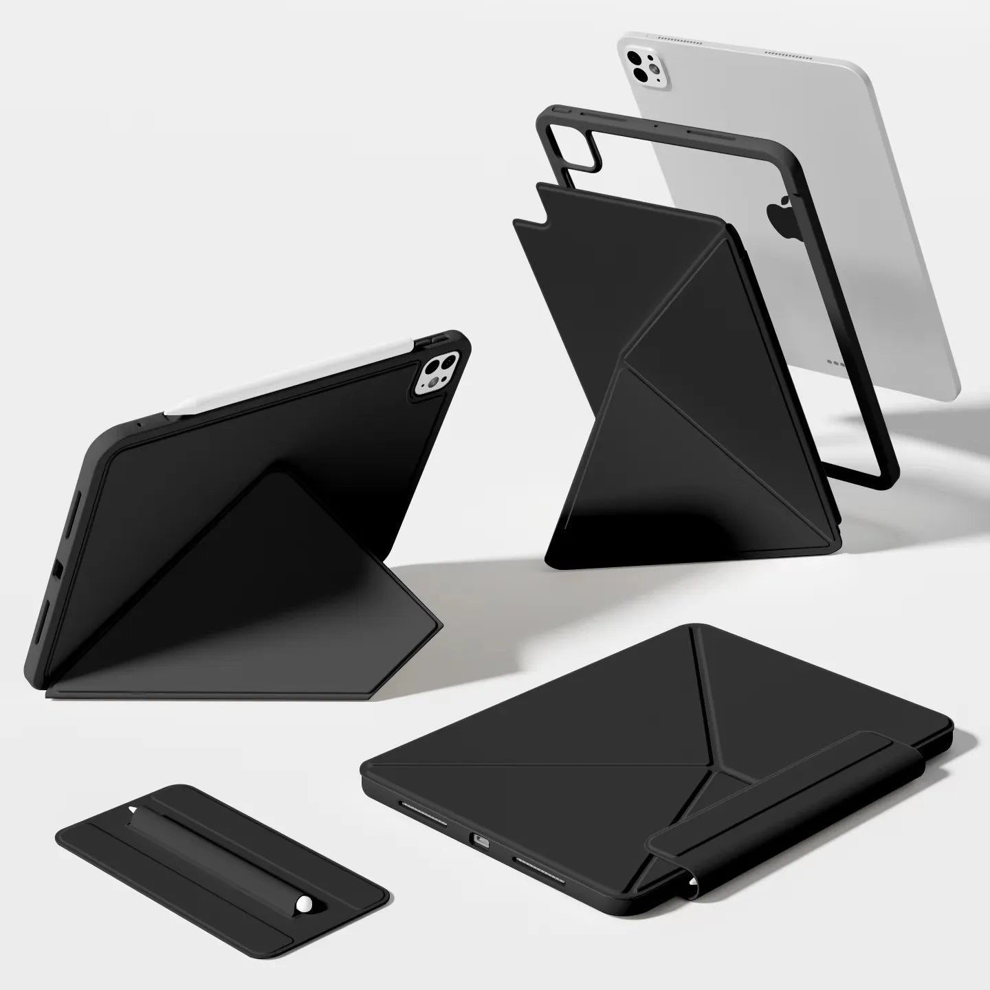 Smart Folio Cover for iPad Pro 13  M5 M4 Tablet Case for iPad Pro 11 12.9 6th  Magnetic Clip for Air 11 M3 M2 Air 5 4
