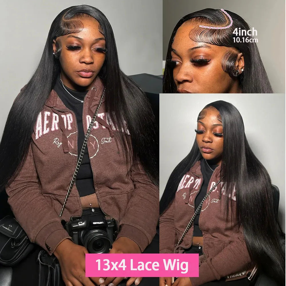 Straight Lace Front Wigs Human Hair 250% Density 13x4 Full Frontal Transparent HD Lace Wig Glueless Wigs 13x6 Lace Frontal Wigs