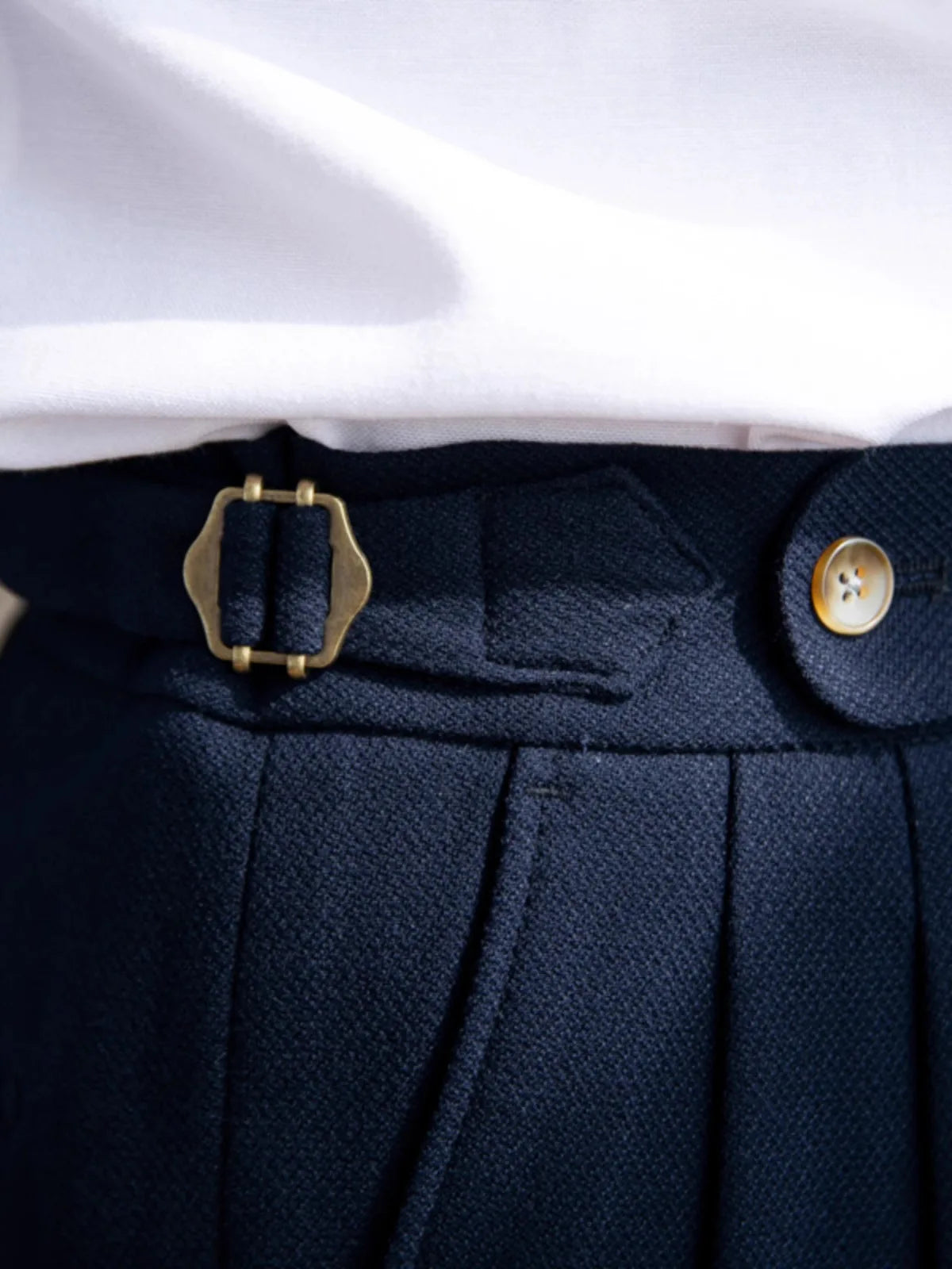 England Style Naples Pants For Men High Waisted Paris Button Business  Fashion